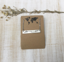 Load image into Gallery viewer, Lavender Sprig Bar Necklace