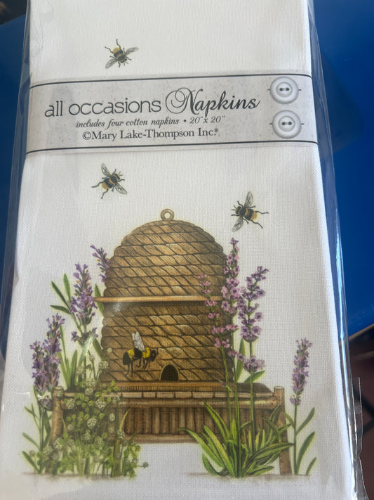 Lavender Beehive (Skep) Napkins