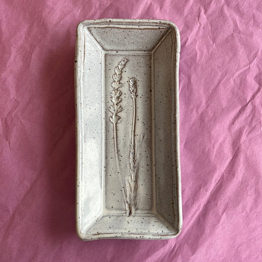 Lavender Embossed Rectangular Dish