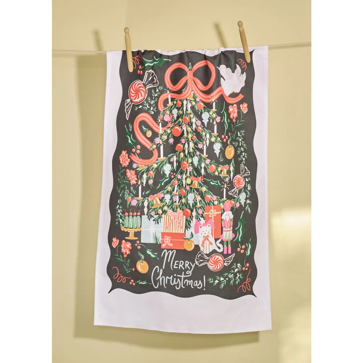 Merry Christmas Tree Tea Towel
