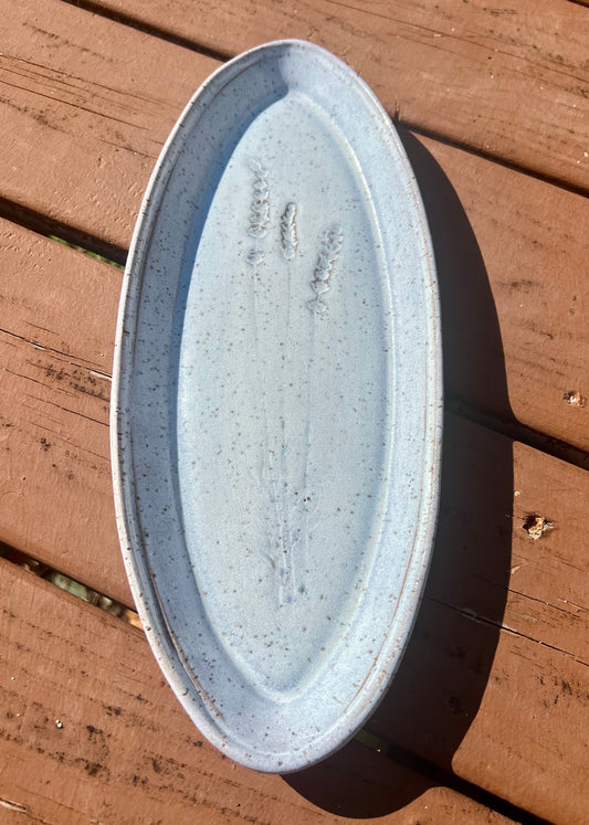 Lavender Embossed Oval Dish (Large)