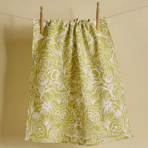 Garden Symmetry Green Tea Towel