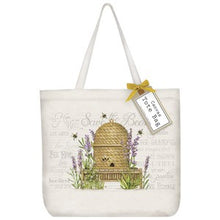 Load image into Gallery viewer, Lavender Beehive Canvas Tote Bag
