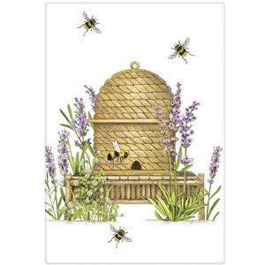 Lavender Beehive Bagged Towel