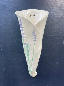 Painted Ceramic Hanging Lavender Vase